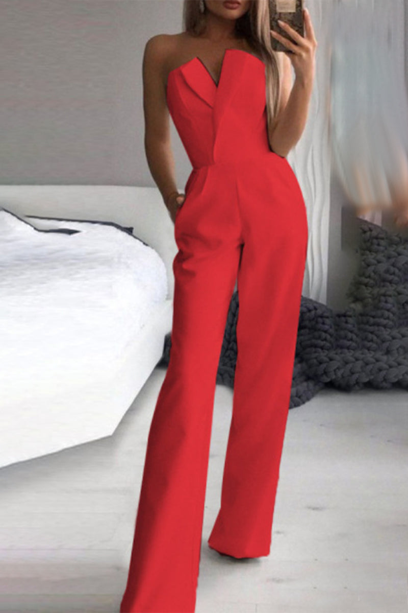 Casual Solid Solid Color Regular Jumpsuits(3 Colors)