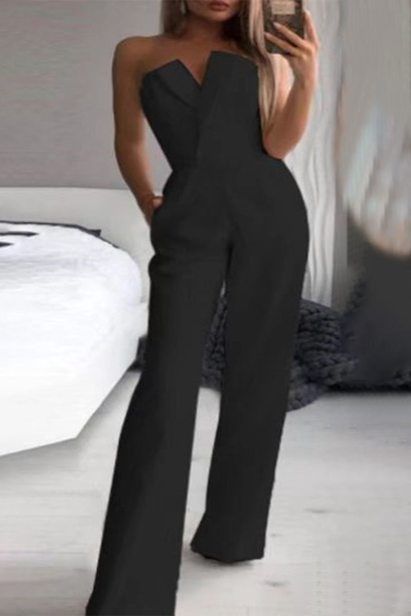 Casual Solid Solid Color Regular Jumpsuits(3 Colors)