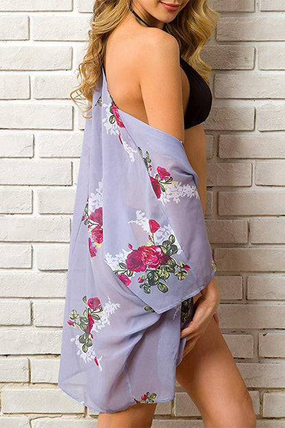 Sexy Vacation Floral Patchwork Swimwears Cover Up