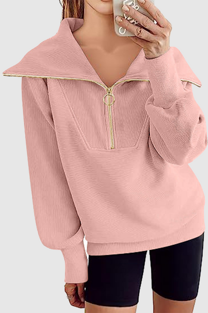 Casual Street Solid Color Zipper Turndown Collar Hoodies(6 Colors)