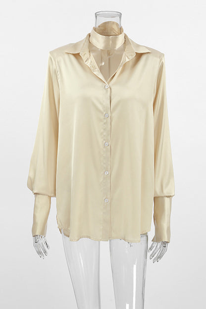 Sexy Solid Color Buttons Turndown Collar Blouses