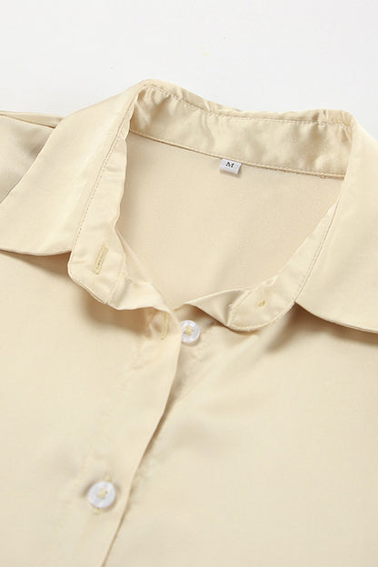 Sexy Solid Color Buttons Turndown Collar Blouses