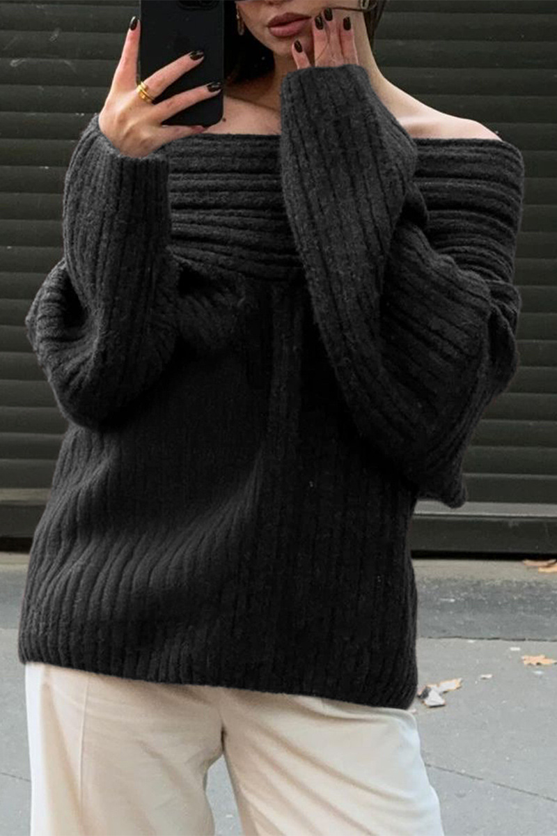 Casual Street Potholes Off Shoulder Sweaters (5 Colors)