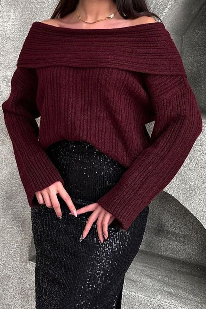 Casual Street Potholes Off Shoulder Sweaters (5 Colors)