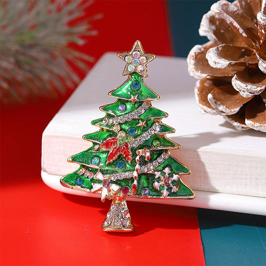 Daily Christmas Tree Hot Drill Brooch