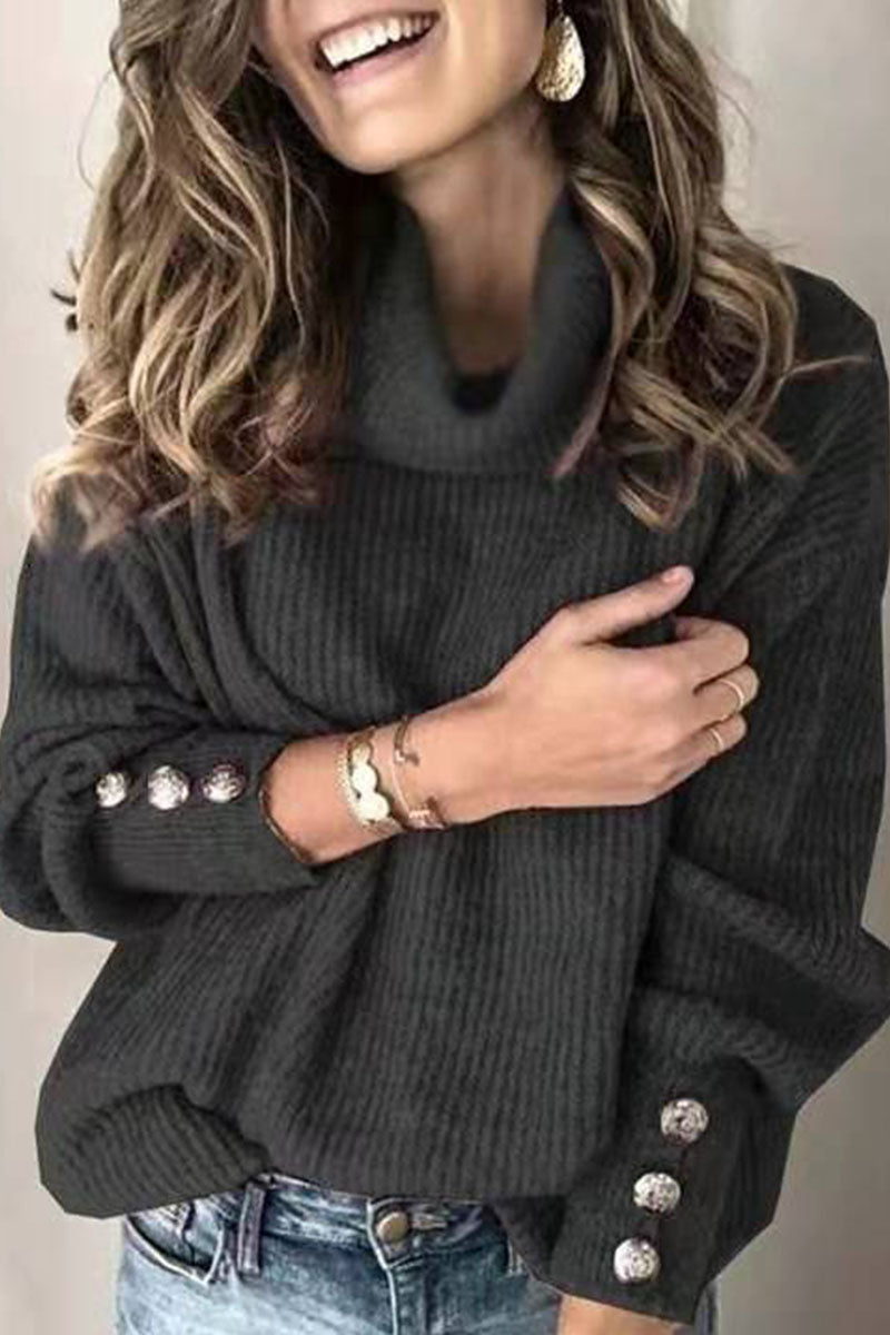 Fashion Street Solid Pullovers Turtleneck Sweaters(12 Colors)