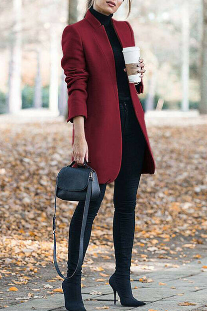 Casual Long Sleeve Regular Sleeve Solid Coats(6 Colors)