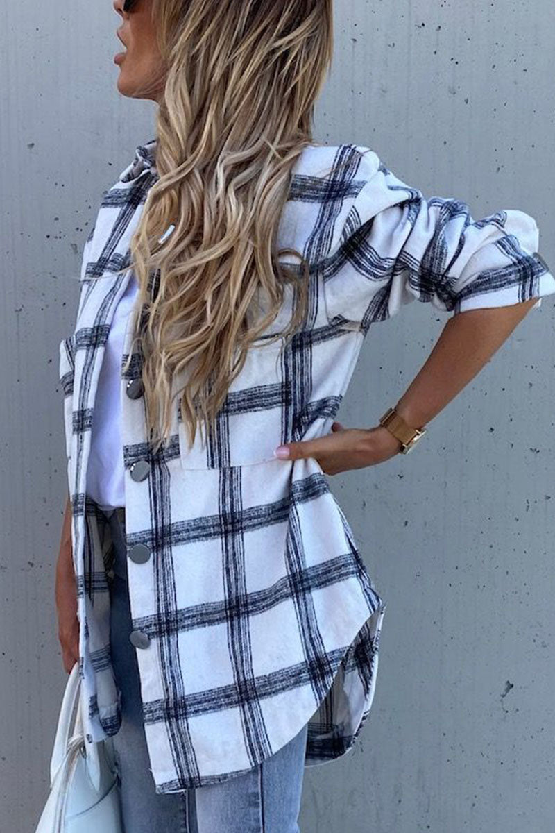 Fashion Sexy Plaid Turndown Collar Blouses