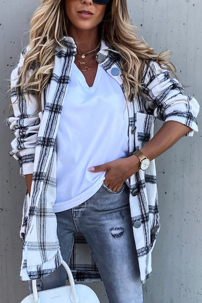 Fashion Sexy Plaid Turndown Collar Blouses