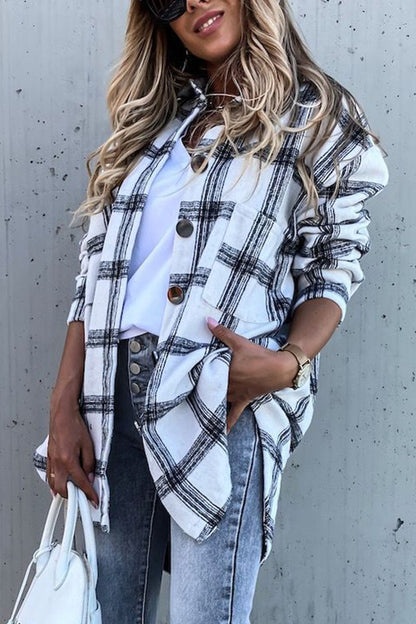 Fashion Sexy Plaid Turndown Collar Blouses