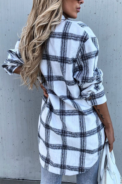 Fashion Sexy Plaid Turndown Collar Blouses