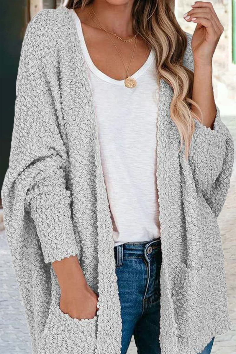 Casual Daily Solid Cardigan Cardigan Collar Sweaters(6 Colors)