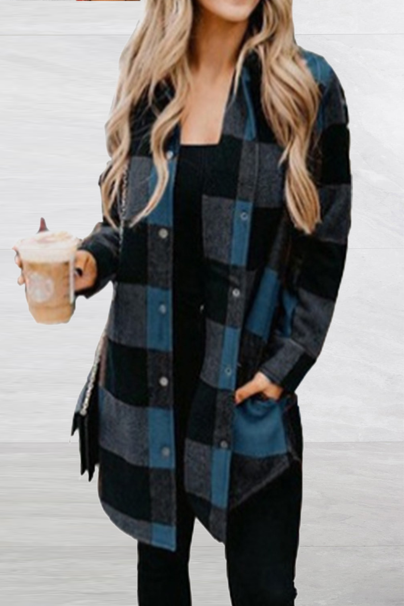 Casual Plaid Patchwork Turndown Collar Blouses(6 Colors)