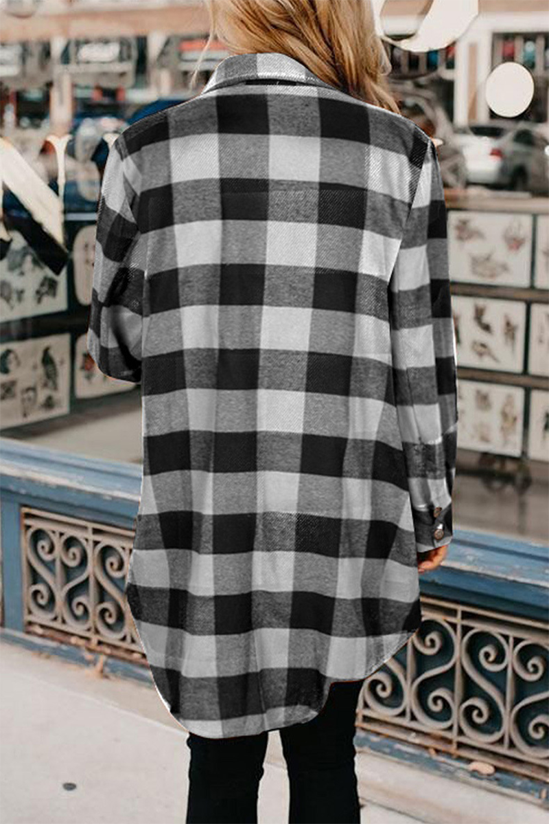 Casual Plaid Patchwork Turndown Collar Blouses(6 Colors)