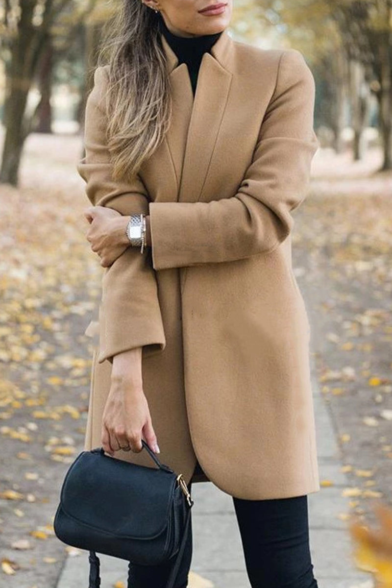 Casual Long Sleeve Regular Sleeve Solid Coats(6 Colors)