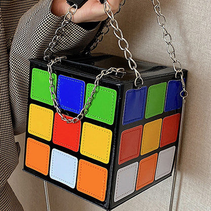 Casual Patchwork Contrast Zipper Bags