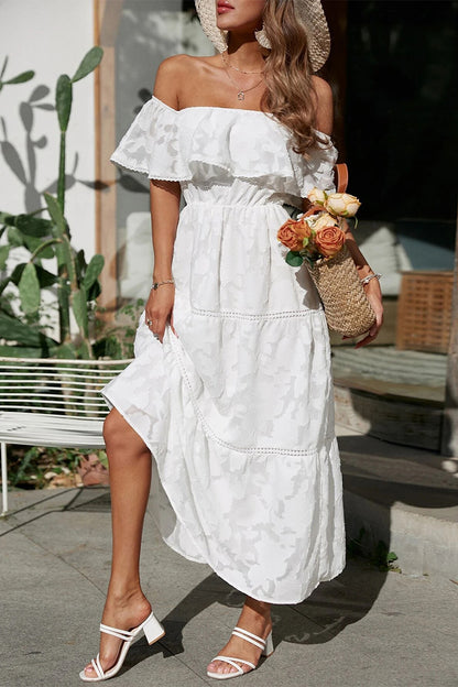 Sweet Elegant Solid Lace Off the Shoulder A Line Dresses