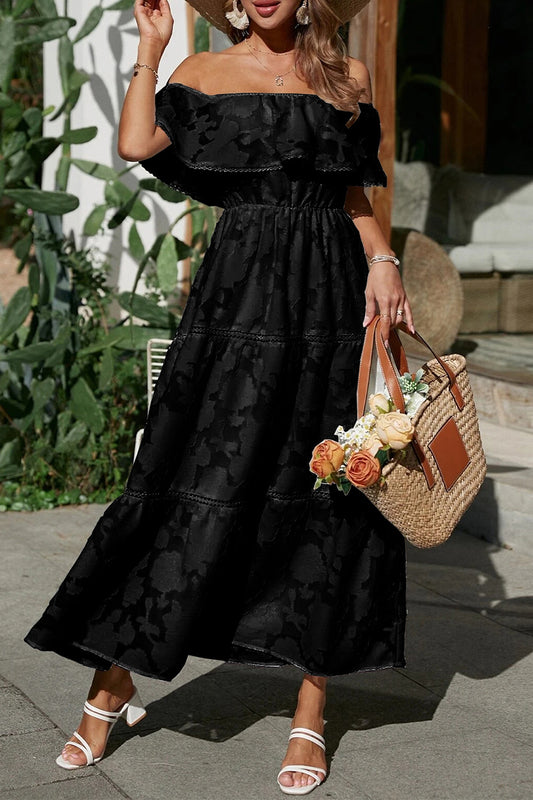 Sweet Elegant Solid Lace Off the Shoulder A Line Dresses