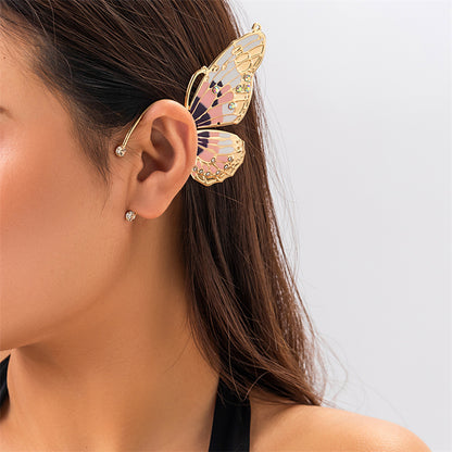 Casual Butterfly Patchwork Rhinestone Earrings