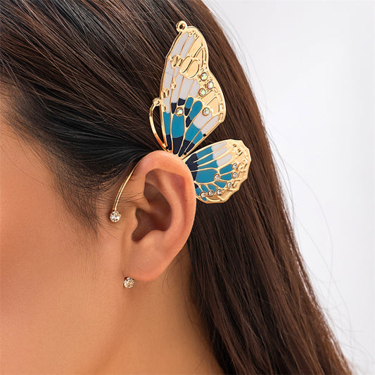 Casual Butterfly Patchwork Rhinestone Earrings