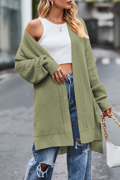 Street Solid Pocket Cardigan Collar Tops