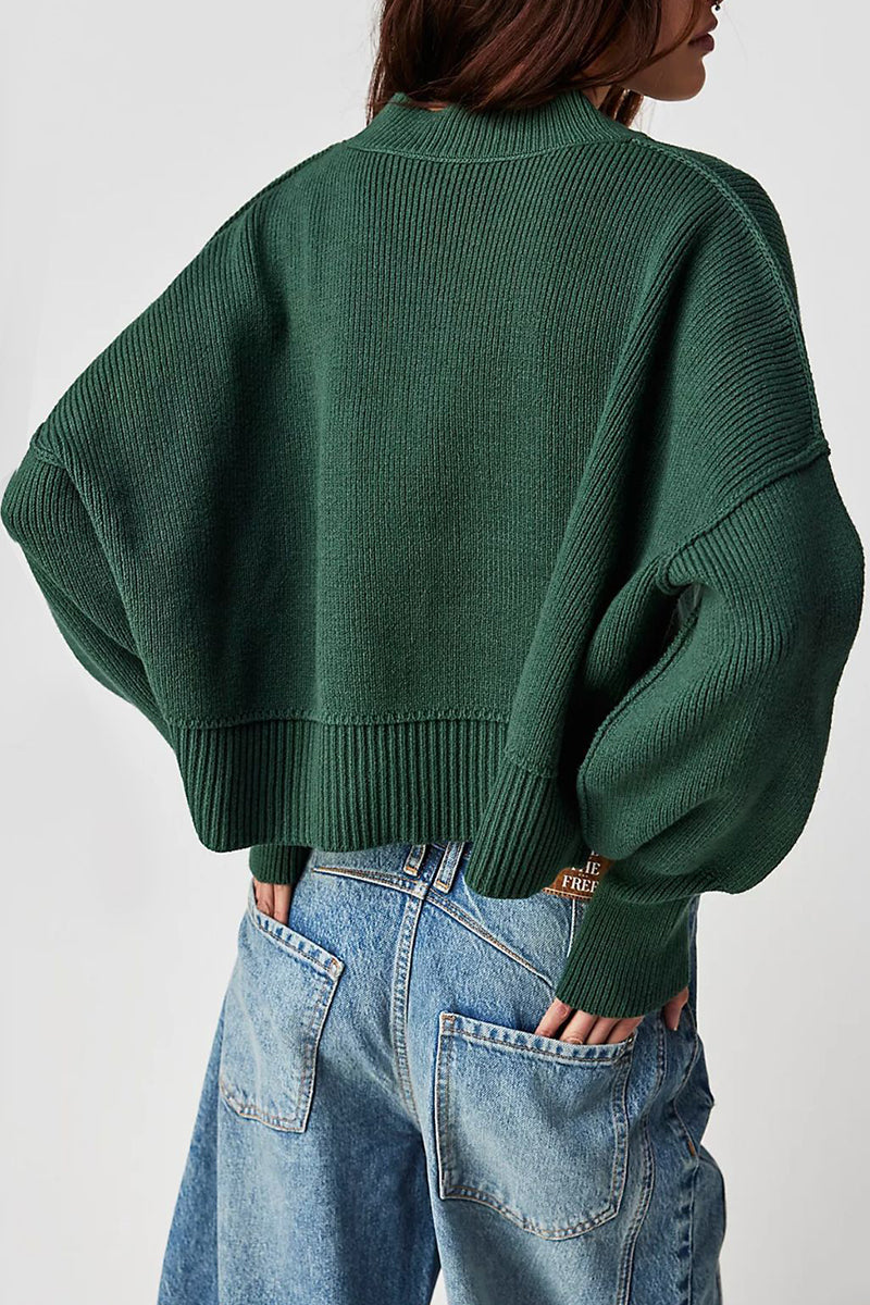 Casual Solid Patchwork O Neck Sweaters(15 Colors)