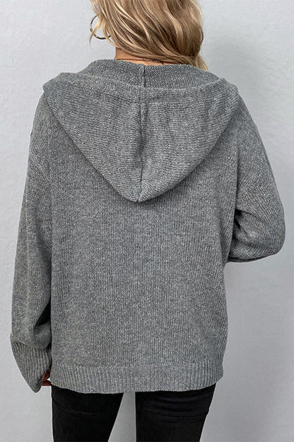 Casual Solid Buttons Hooded Collar Sweaters(8 Colors)