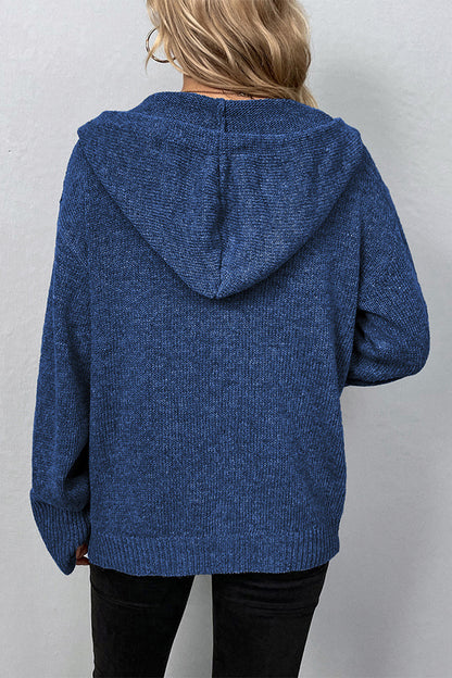 Casual Solid Buttons Hooded Collar Sweaters(8 Colors)