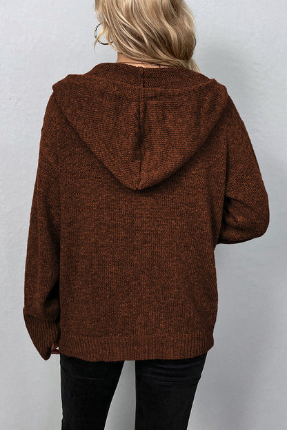 Casual Solid Buttons Hooded Collar Sweaters(8 Colors)