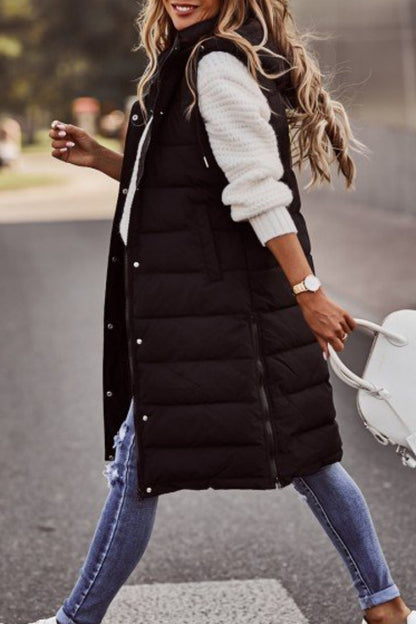 Casual Solid Patchwork Hooded Collar Outerwear